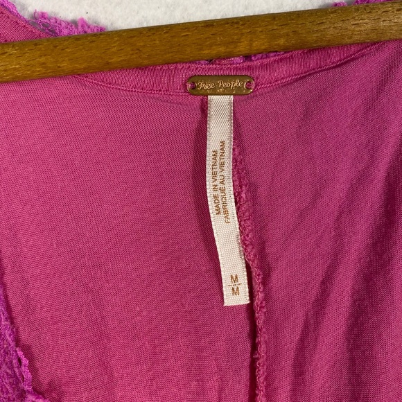 FREE PEOPLE mini dress lace magenta size M - Picture 8 of 9